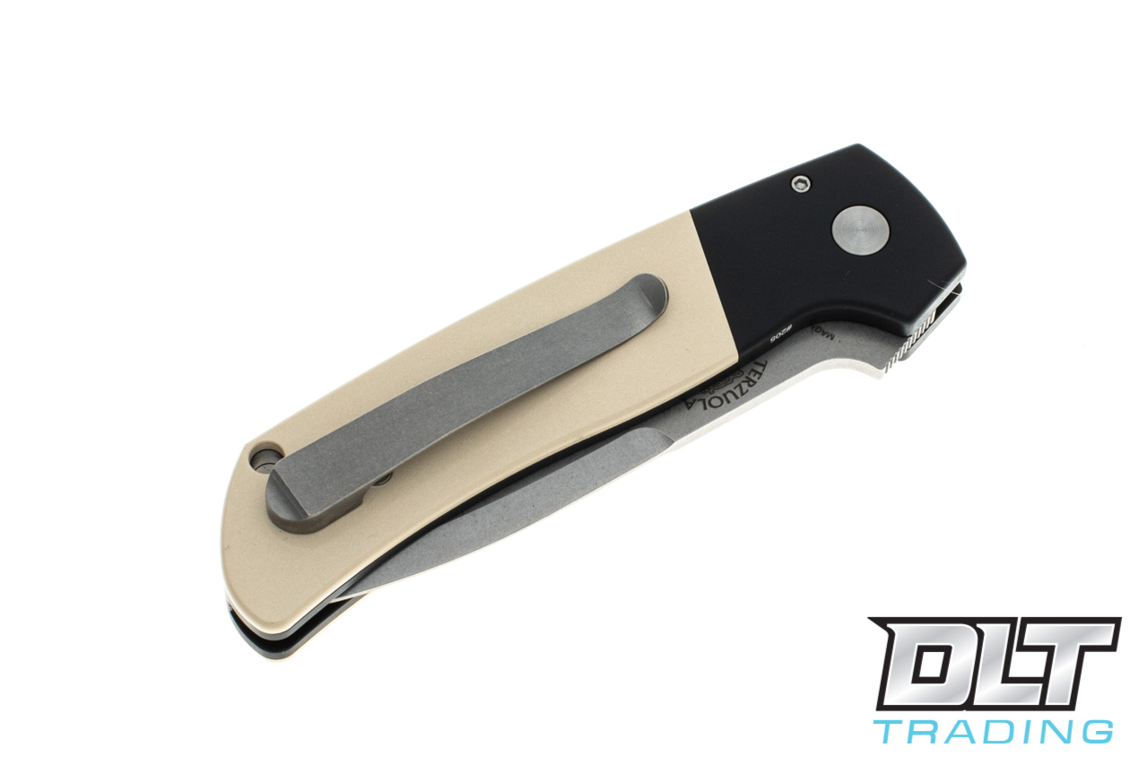 Pro-Tech Terzuola ATCF - Tuxedo Handle - Stonewashed Blade - DLT