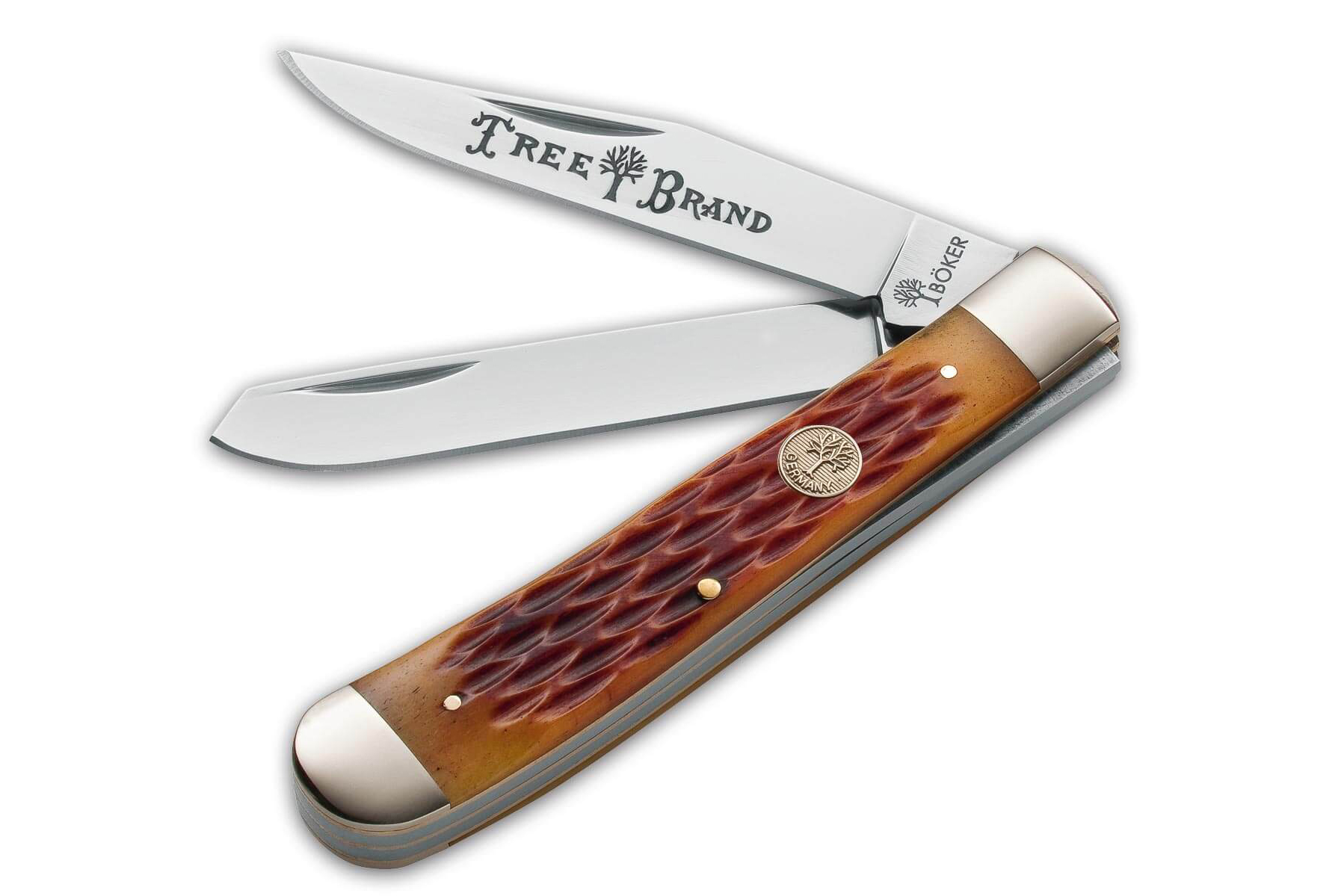 Boker Traditional Slim Line Trapper Brown Bone Pocket Knife - Smoky  Mountain Knife Works