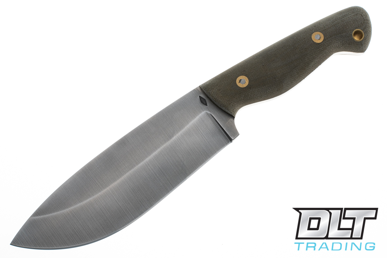 Battle Horse Big Jay - Saber - Green Micarta - Matte - Leather