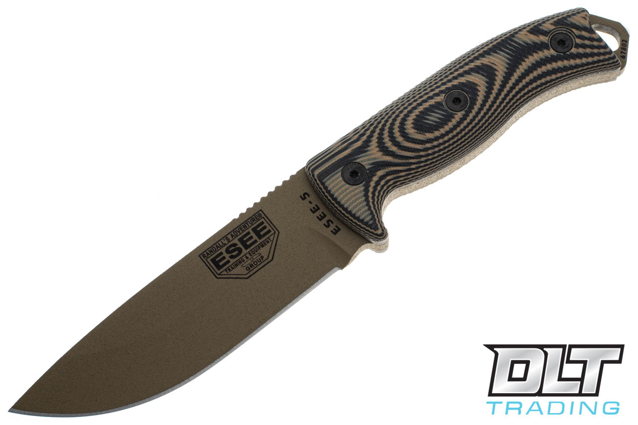 ESEE Model 5 Dark Earth Blade 3D Coyote-Black G10 couteau de