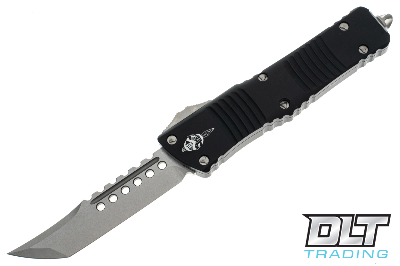 Microtech Combat Troodon Hellhound - Black Handle - Stonewashed
