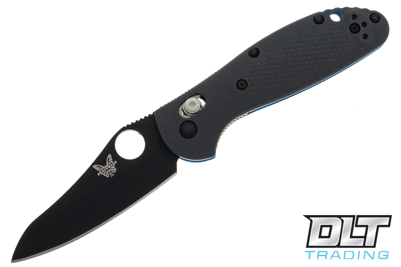 Benchmade 555BK-1 Mini Griptilian AXIS - Gray/Blue G-10 - Black