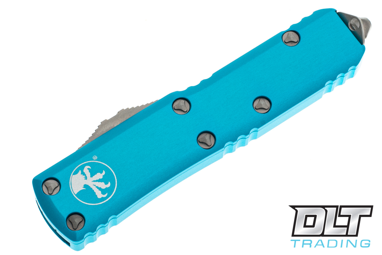 Microtech 232-4TQ UTX-85 D/E - Turquoise Handle - Satin Blade