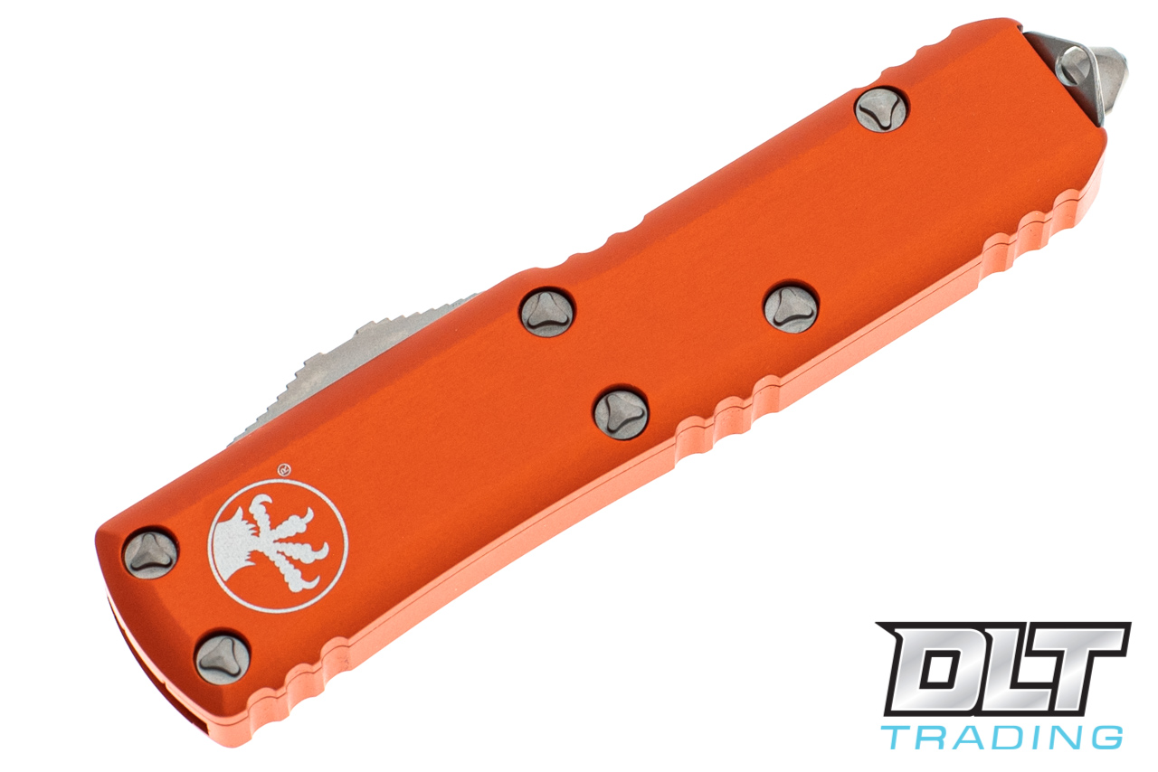 Microtech UTX-85 D/E - Orange Handle - Stonewashed Blade