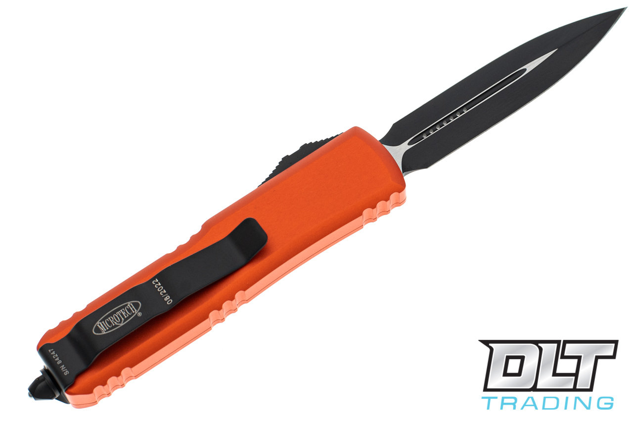 Microtech UTX-85 D/E - Orange Handle - Black Blade