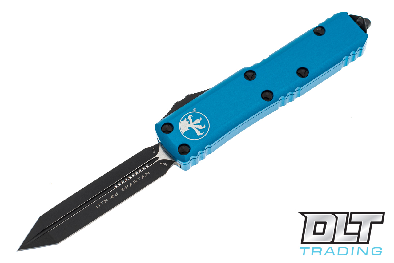Microtech UTX-85 Spartan - Blue Handle - Black Blade