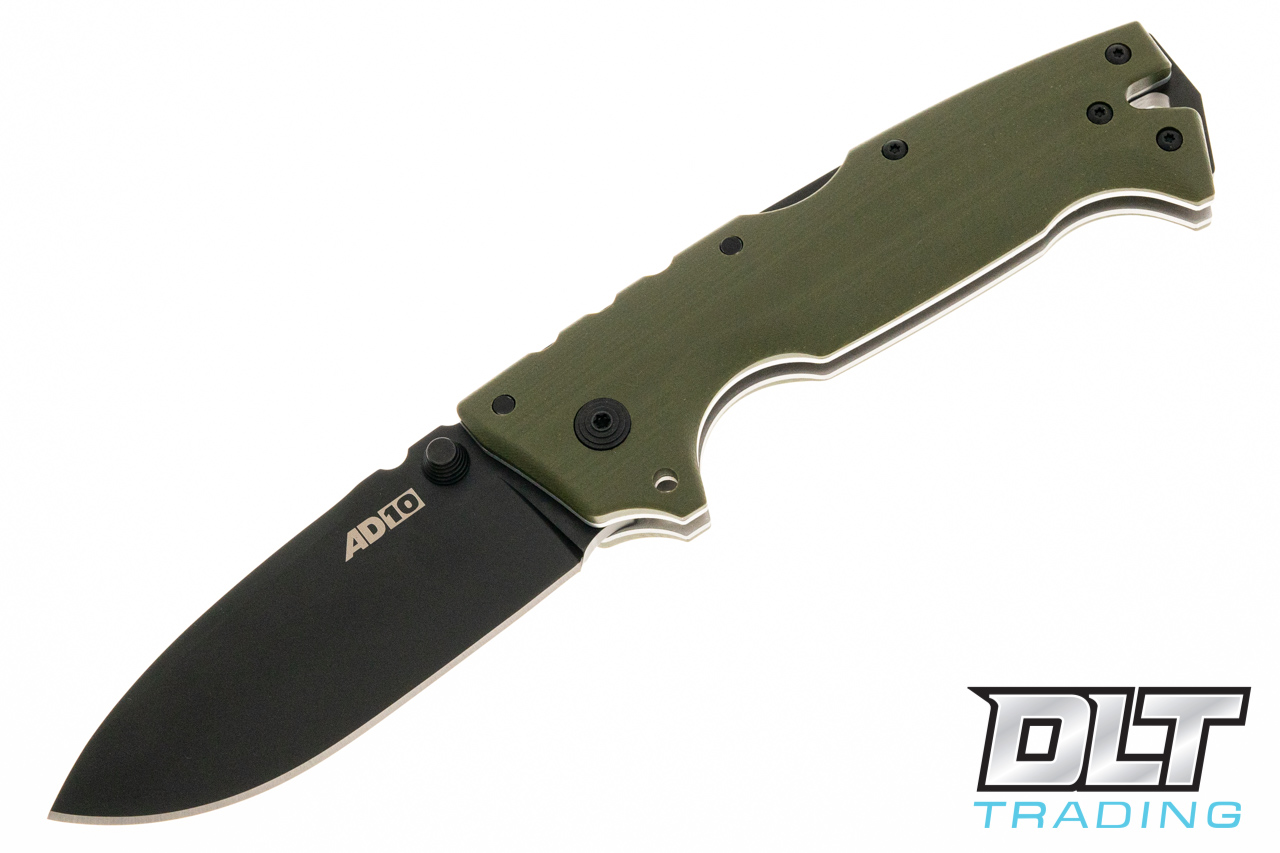 Cold Steel AD-10 Lockback - OD Green Handle - Black Blade - DLT