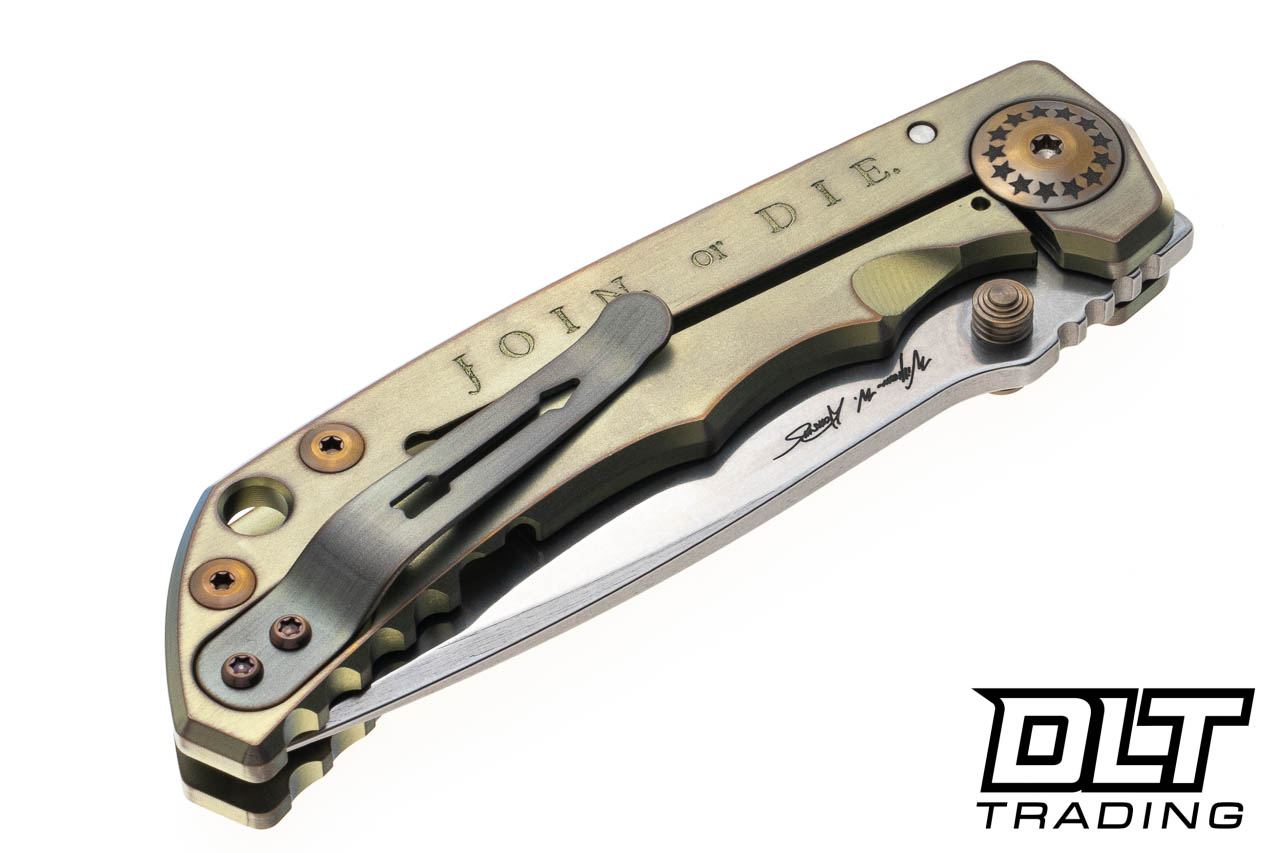 Spartan Harsey Folder - Join or Die - Stonewashed MagnaCut Blade