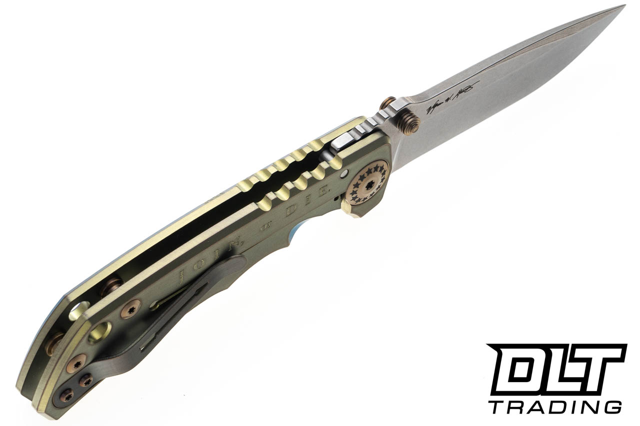 Spartan Harsey Folder - Join or Die - Stonewashed MagnaCut Blade
