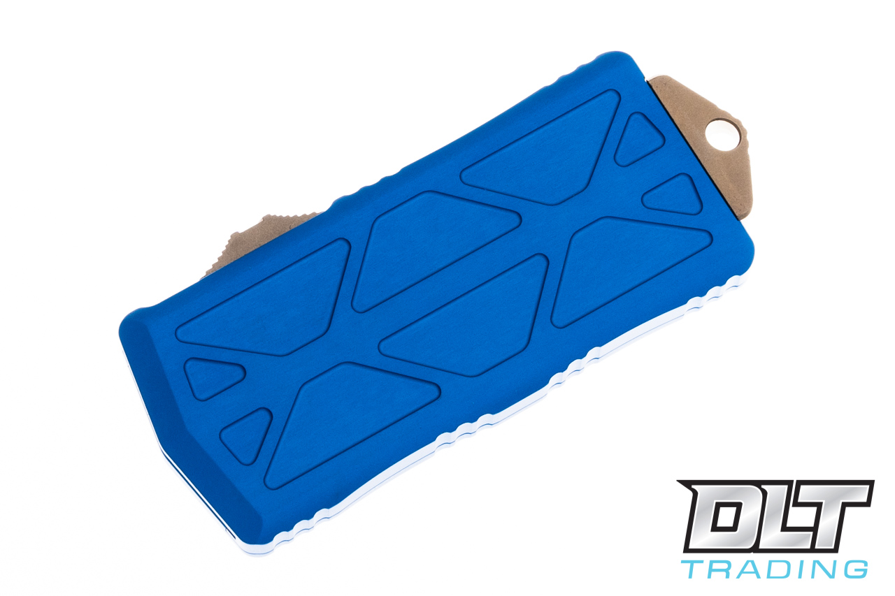 Microtech 157-13BL Exocet D/E - Blue Handle - Bronze Blade - DLT