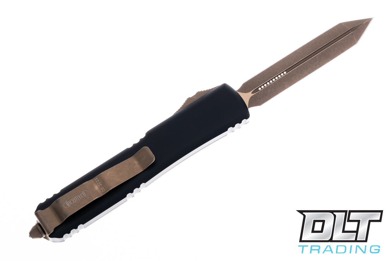 Microtech Ultratech Spartan - Black Handle - Bronze Apocalyptic Blade