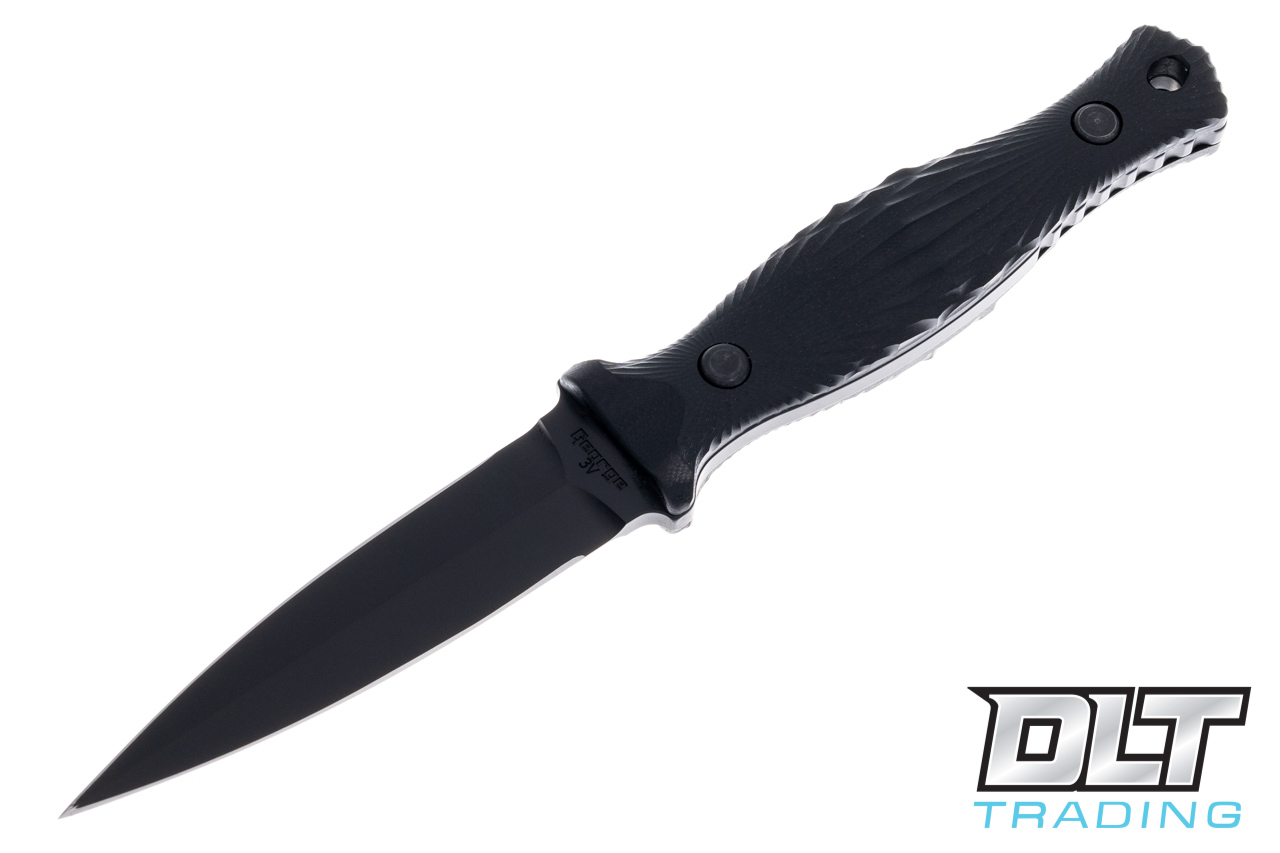 Les George Galvo 3V - Black Tephra G-10 Handle - Black Cerakote