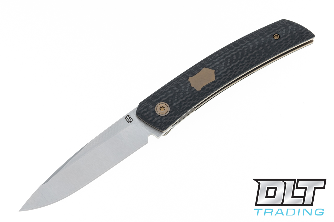Oeser F22 Kickstop Flipper - Carbon Fiber - Bronze Hardware - DLT