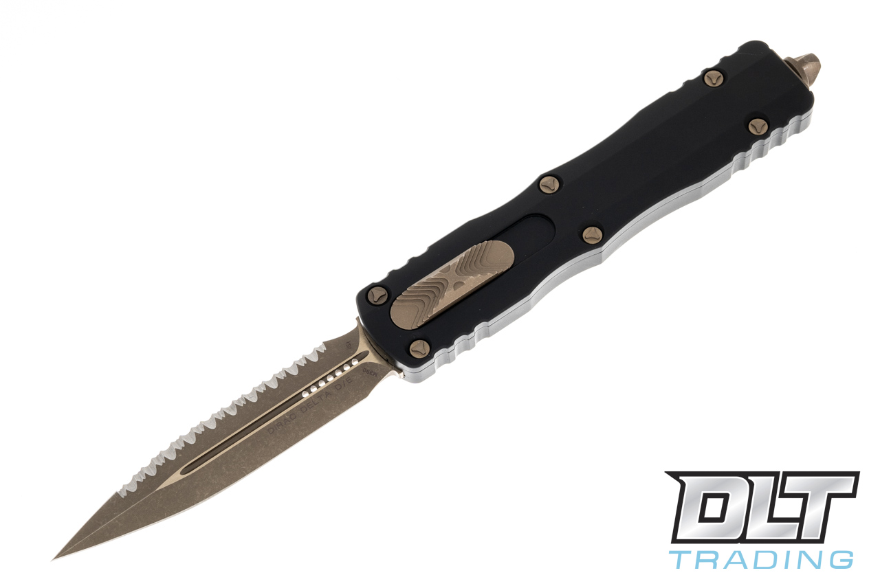 dire 瞬木、神童　ベータ Microtech 227-15AP Dirac Delta D/E - Black Handle - Bronze