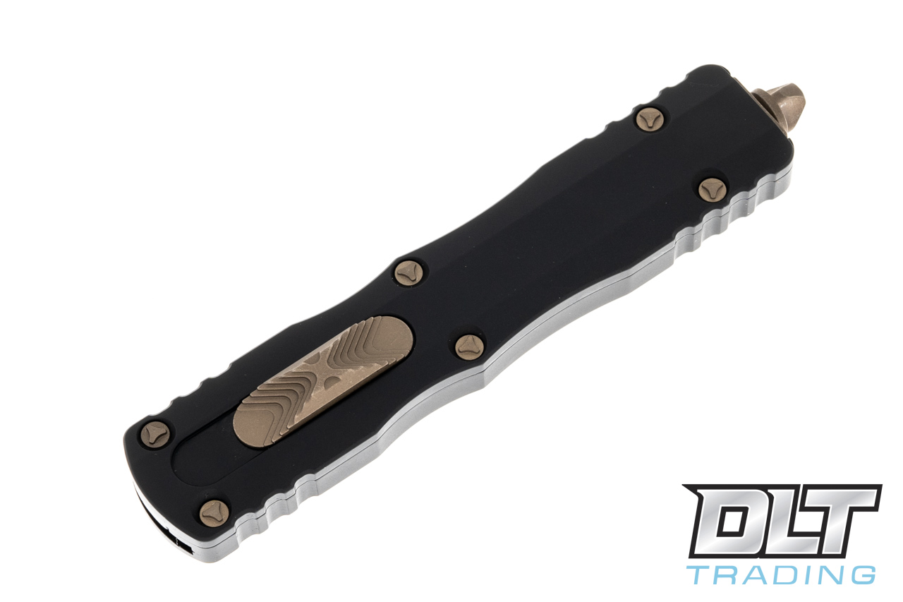 dire 瞬木、神童　ベータ Microtech 227-15AP Dirac Delta D/E - Black Handle - Bronze