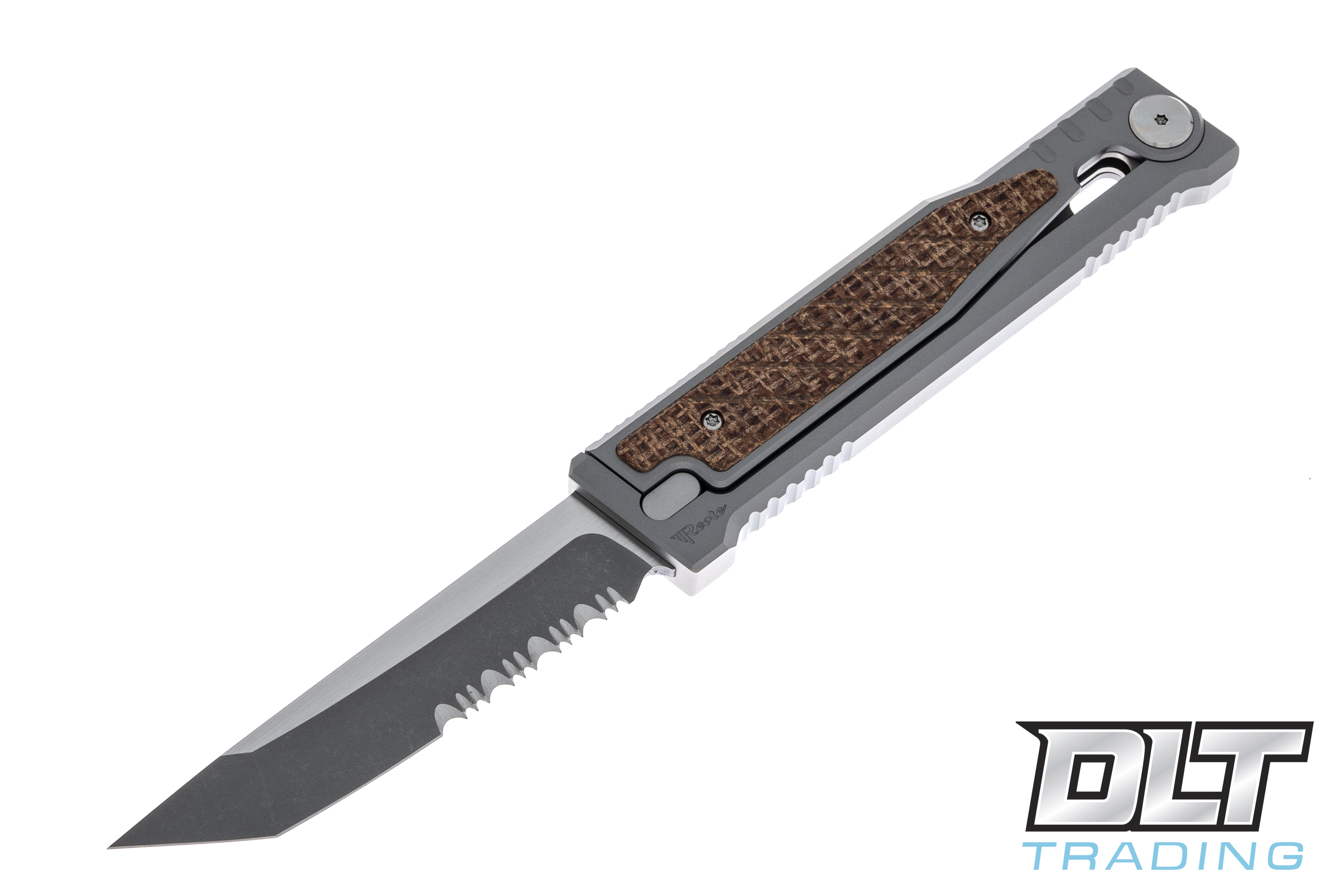 KAYENTA ウオレット Reate EXO 3V Tanto - Burlap Micarta - Partially Serrated - DLT Trading