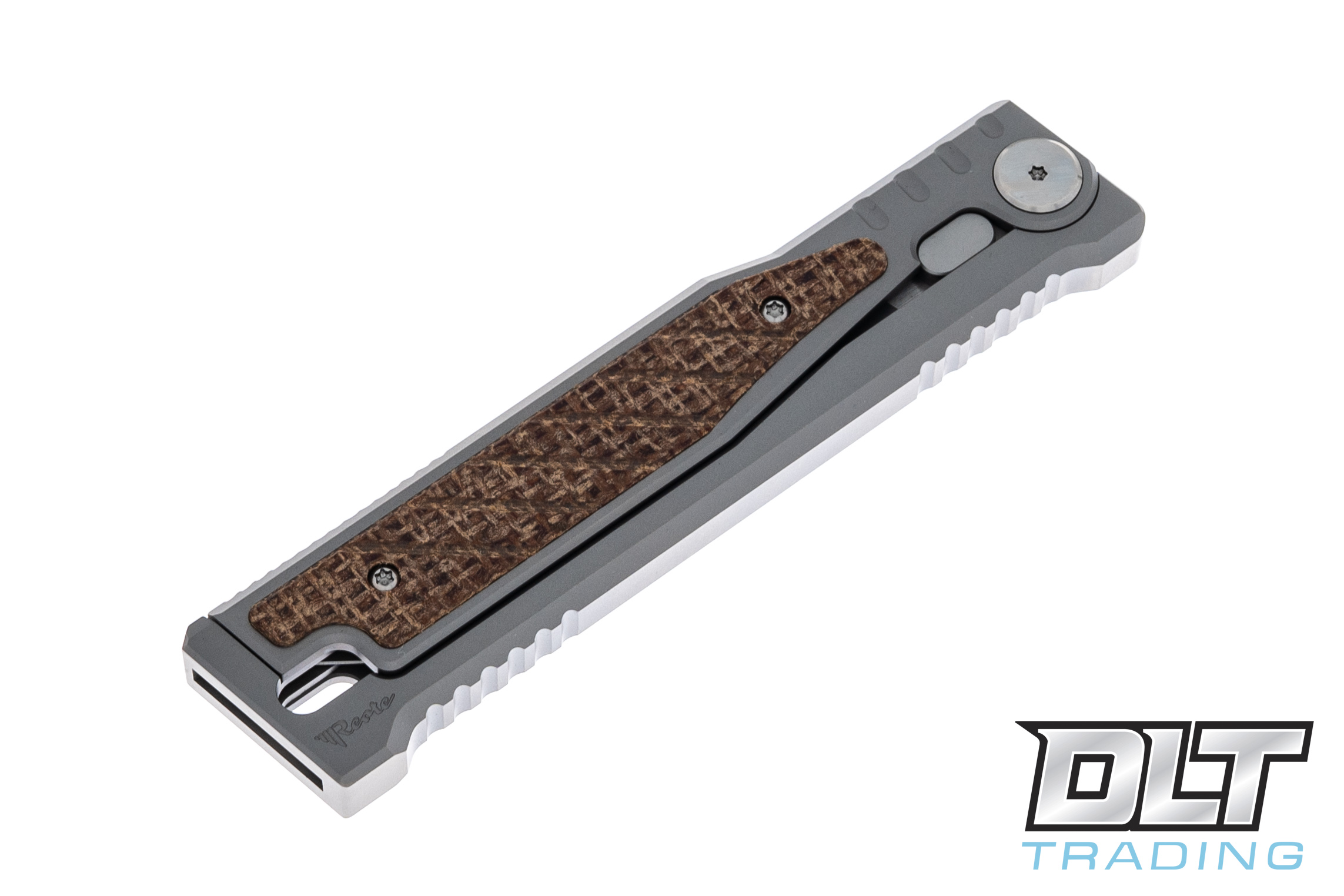 Reate EXO 3V Tanto - Burlap Micarta - Partially Serrated - DLT Trading