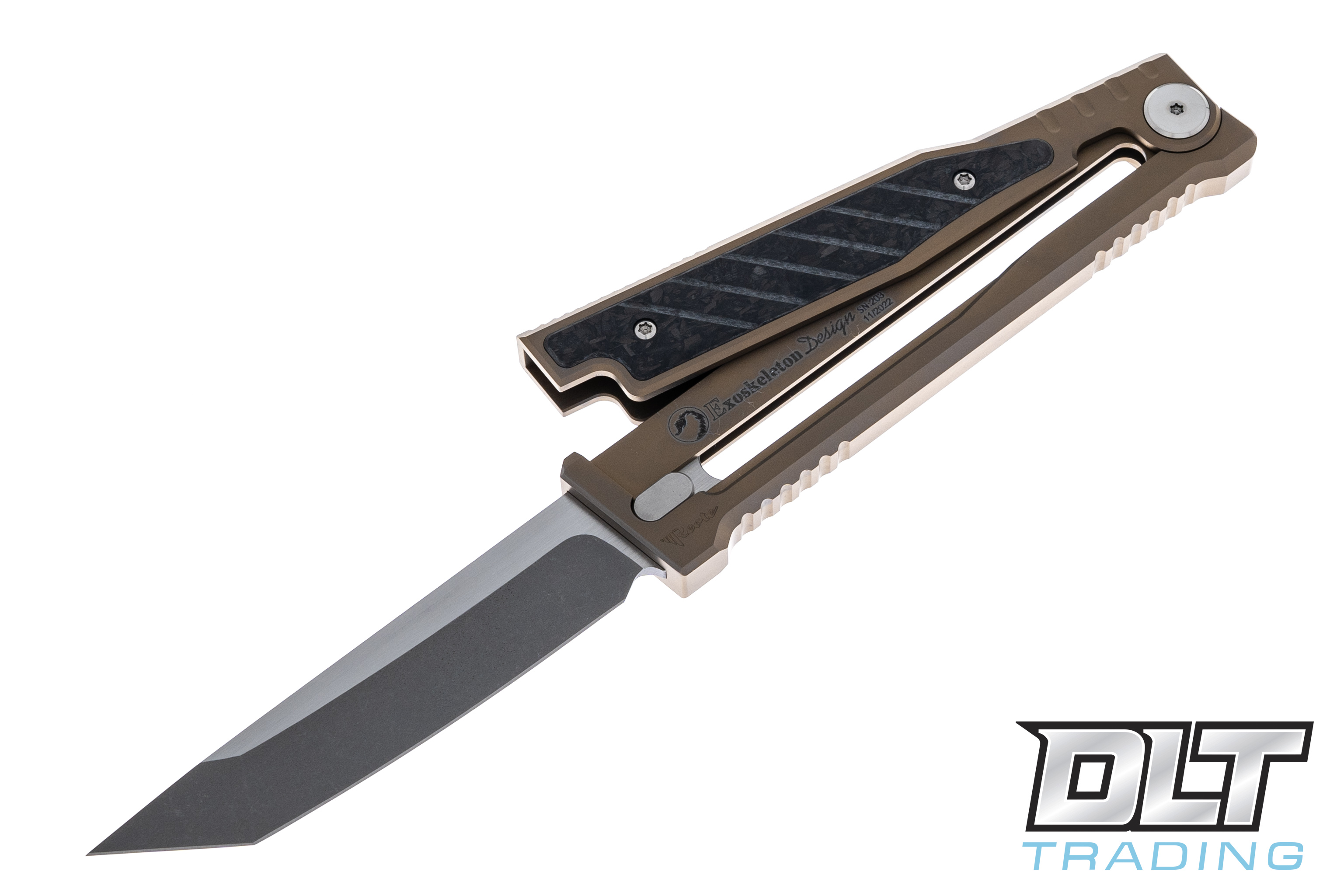 Reate EXO 3V Tanto - Bronze Anodized Titanium - Marbled Carbon