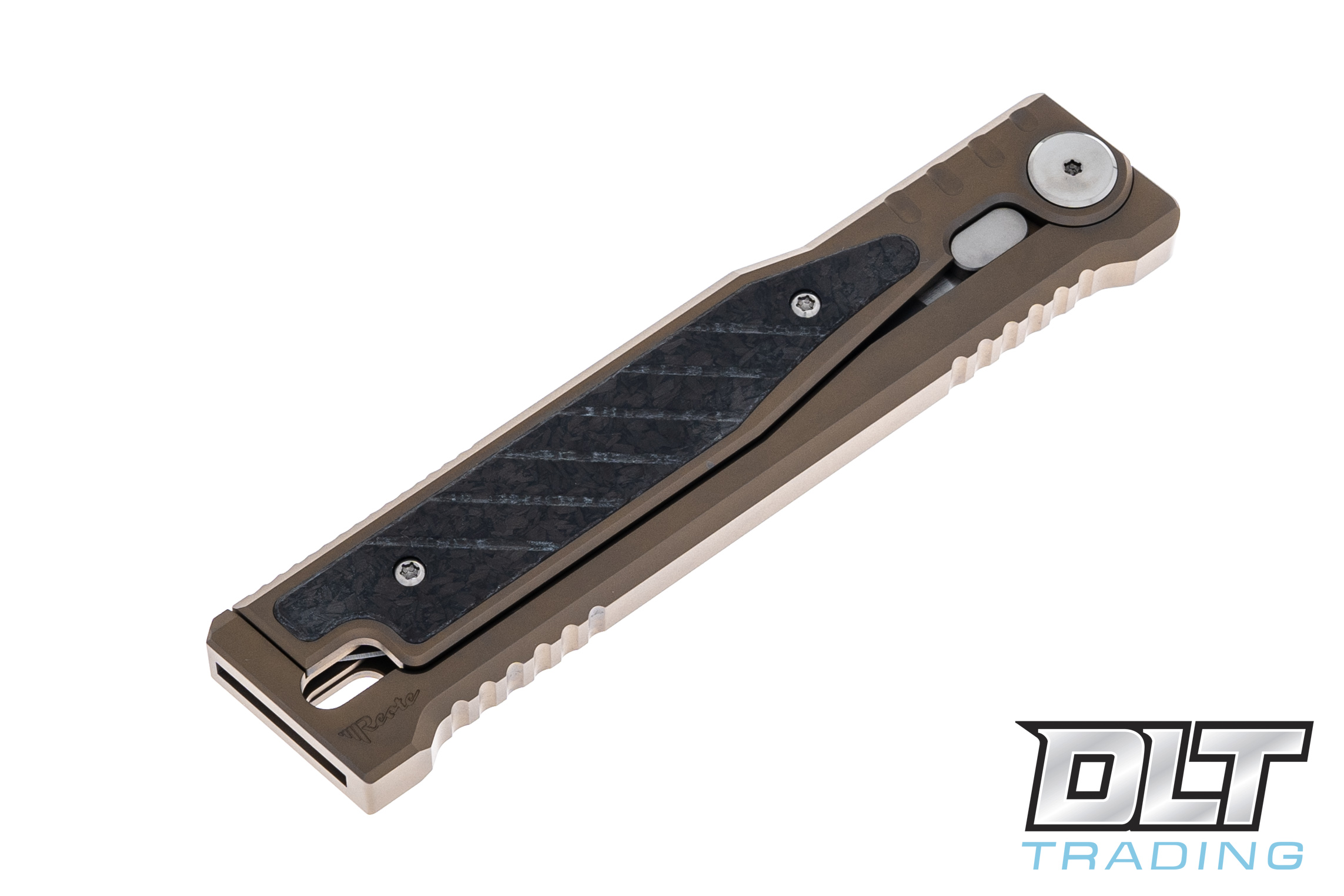 Reate EXO 3V Drop Point - Bronze Anodized Titanium - Marbled