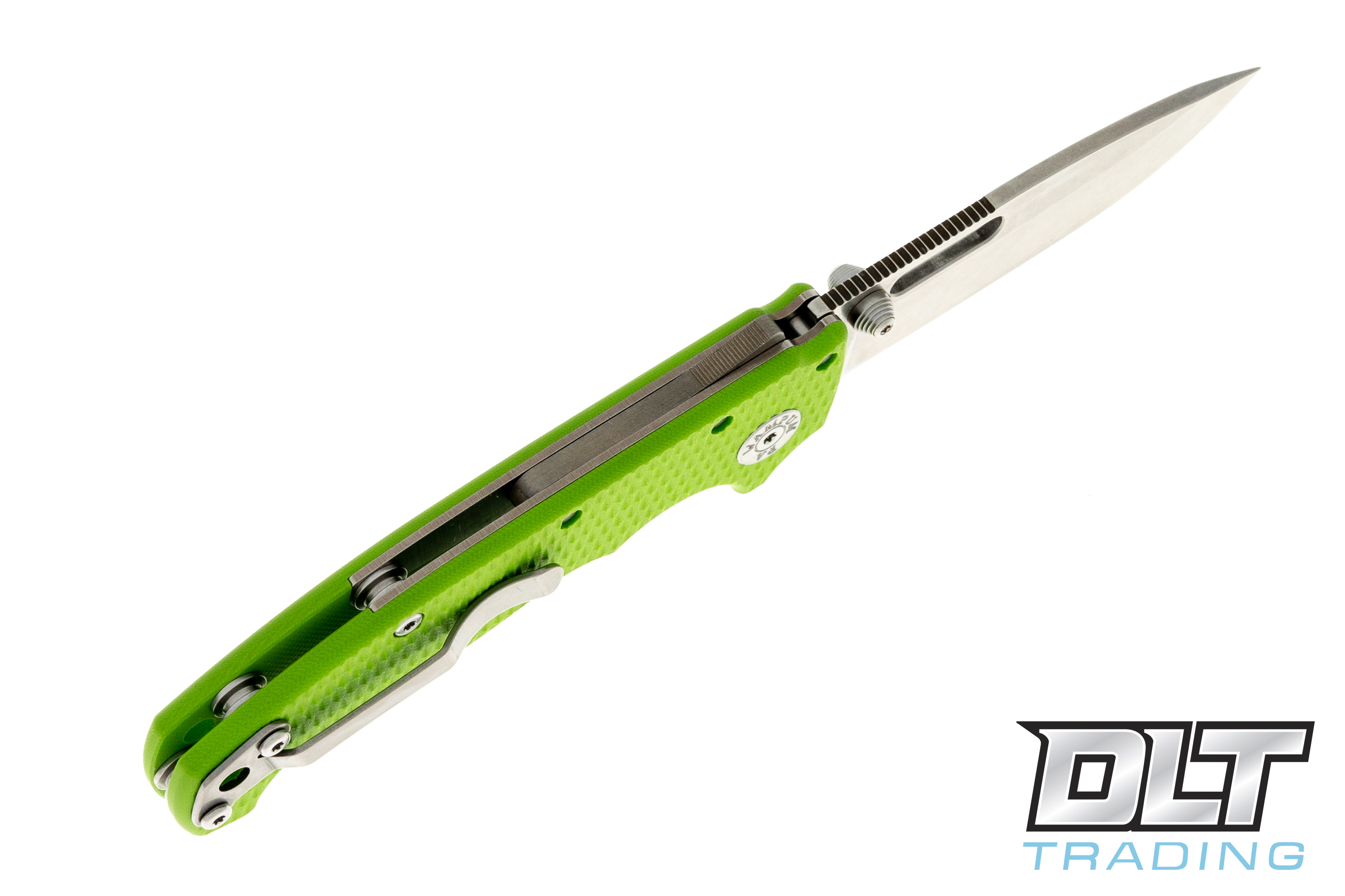 Demko MG AD20S Elmax - Slotted Drop Point - Neon Green G-10 - DLT