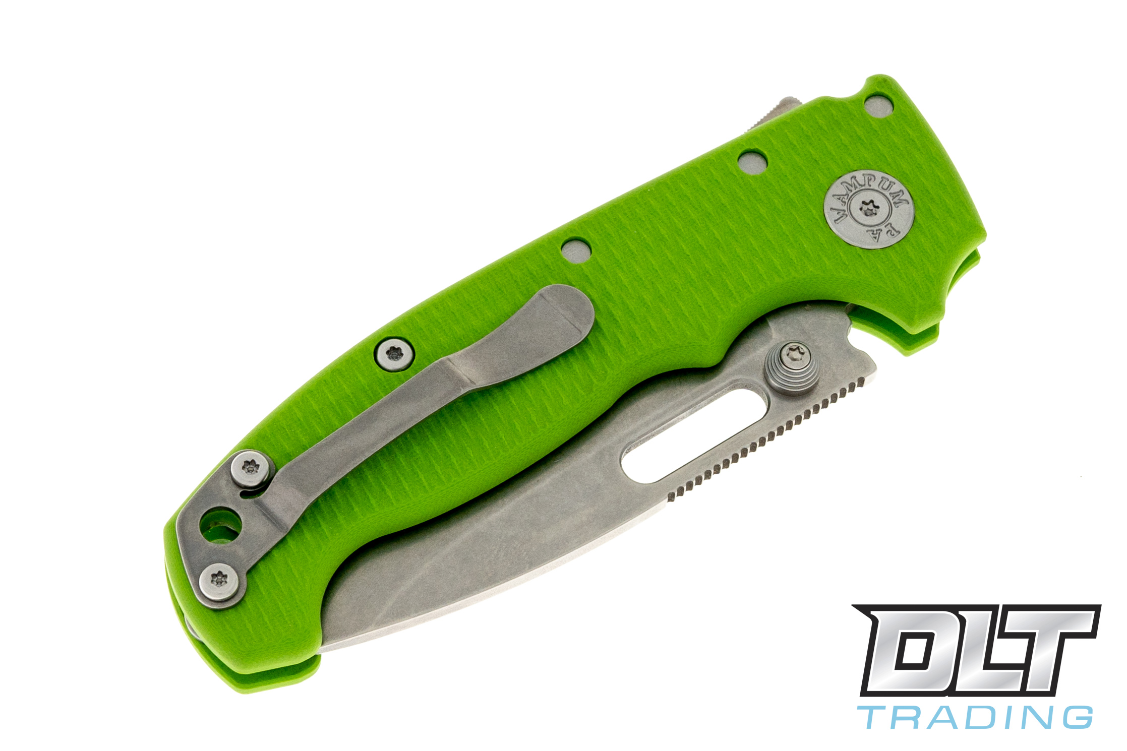Demko MG AD20S Elmax - Slotted Drop Point - Neon Green G-10 - DLT