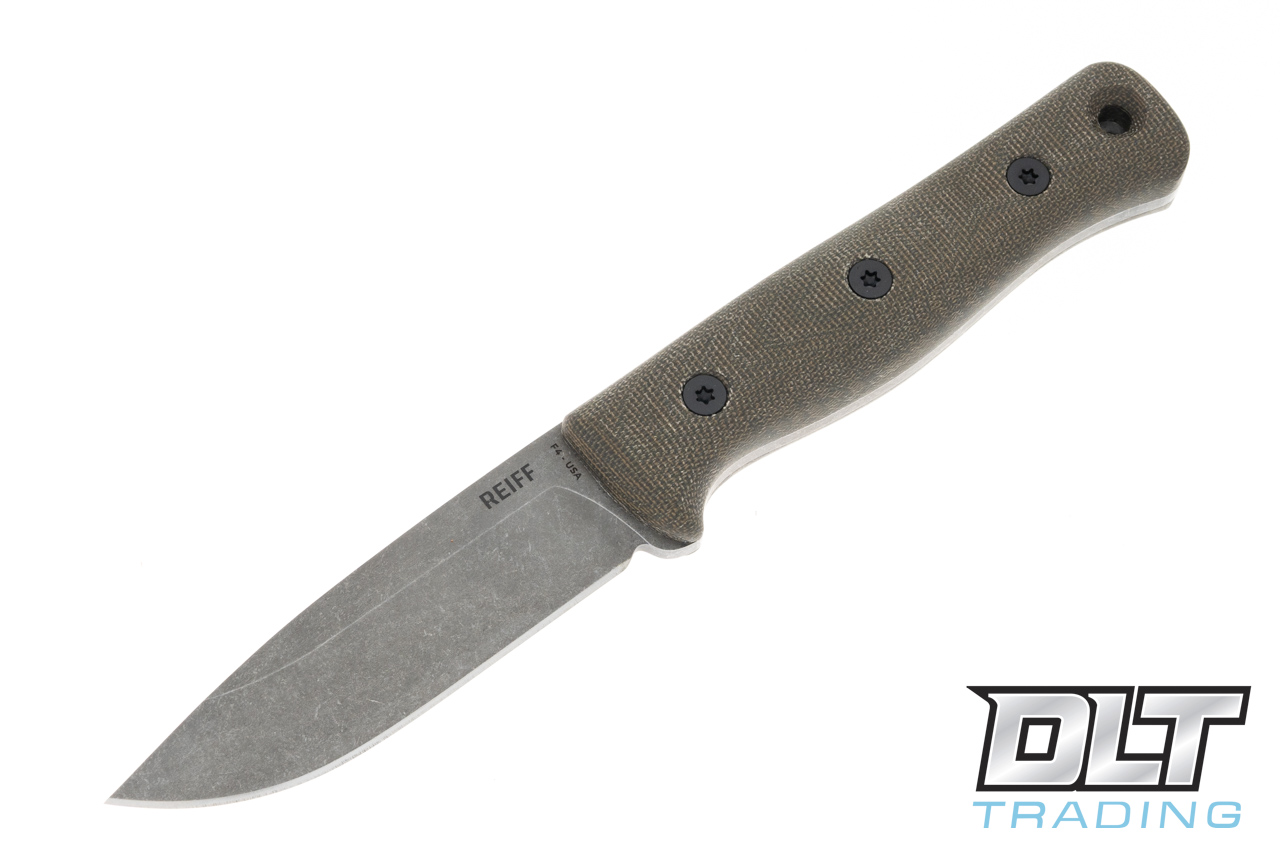 Reiff F4 Bushcraft - Green Canvas Micarta - Saber - Acid SW