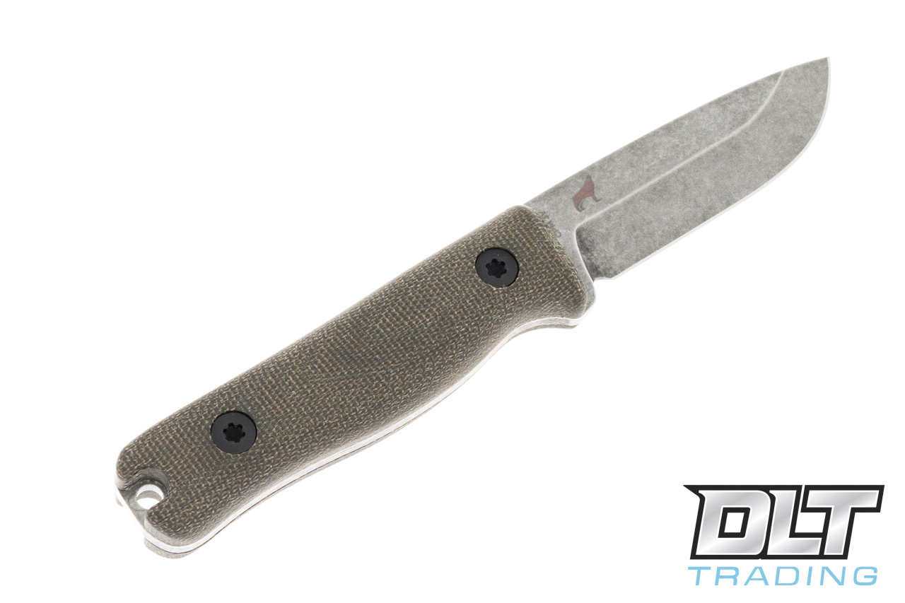 Reiff F3 EDC - Green Canvas Micarta - Saber - Acid SW - Leather