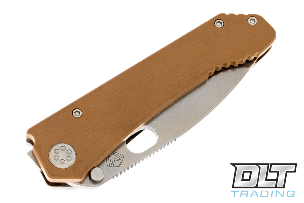 Medford 187 DP - Tumbled D2 - Coyote G-10 & Tumbled Titanium - DLT