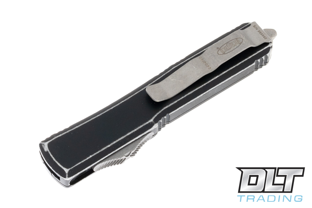 Microtech Ultratech T/E - Distressed Black Handle - Apocalyptic Blade