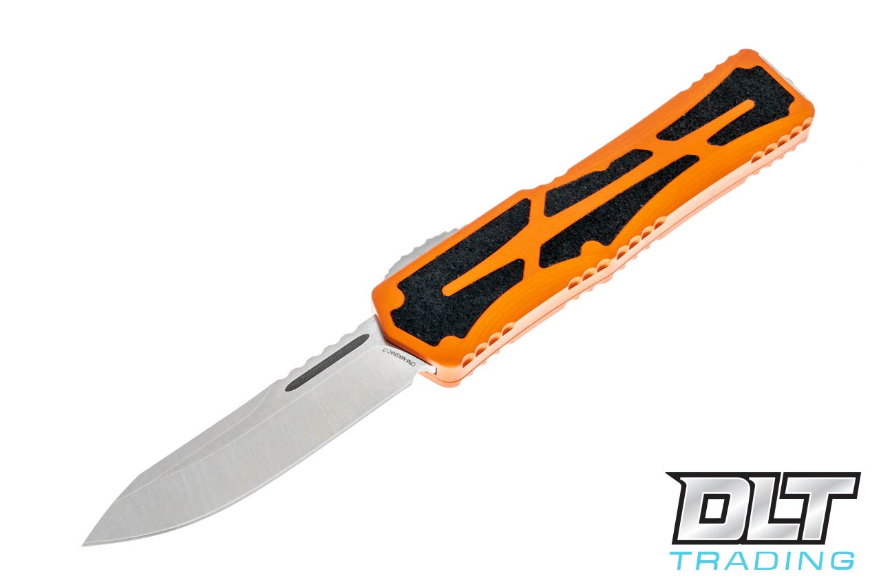 Heretic Colossus OTF Orange Handle | MagnaCut Stonewash | USA Made