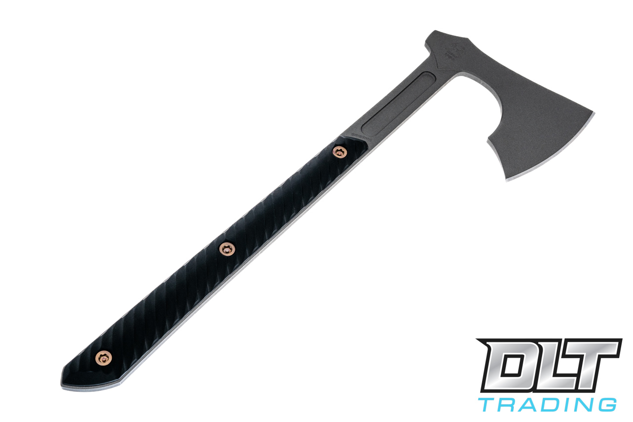 RMJ Tactical Raven 80CrV2 - Tungsten Cerakote - Black G-10 - DLT