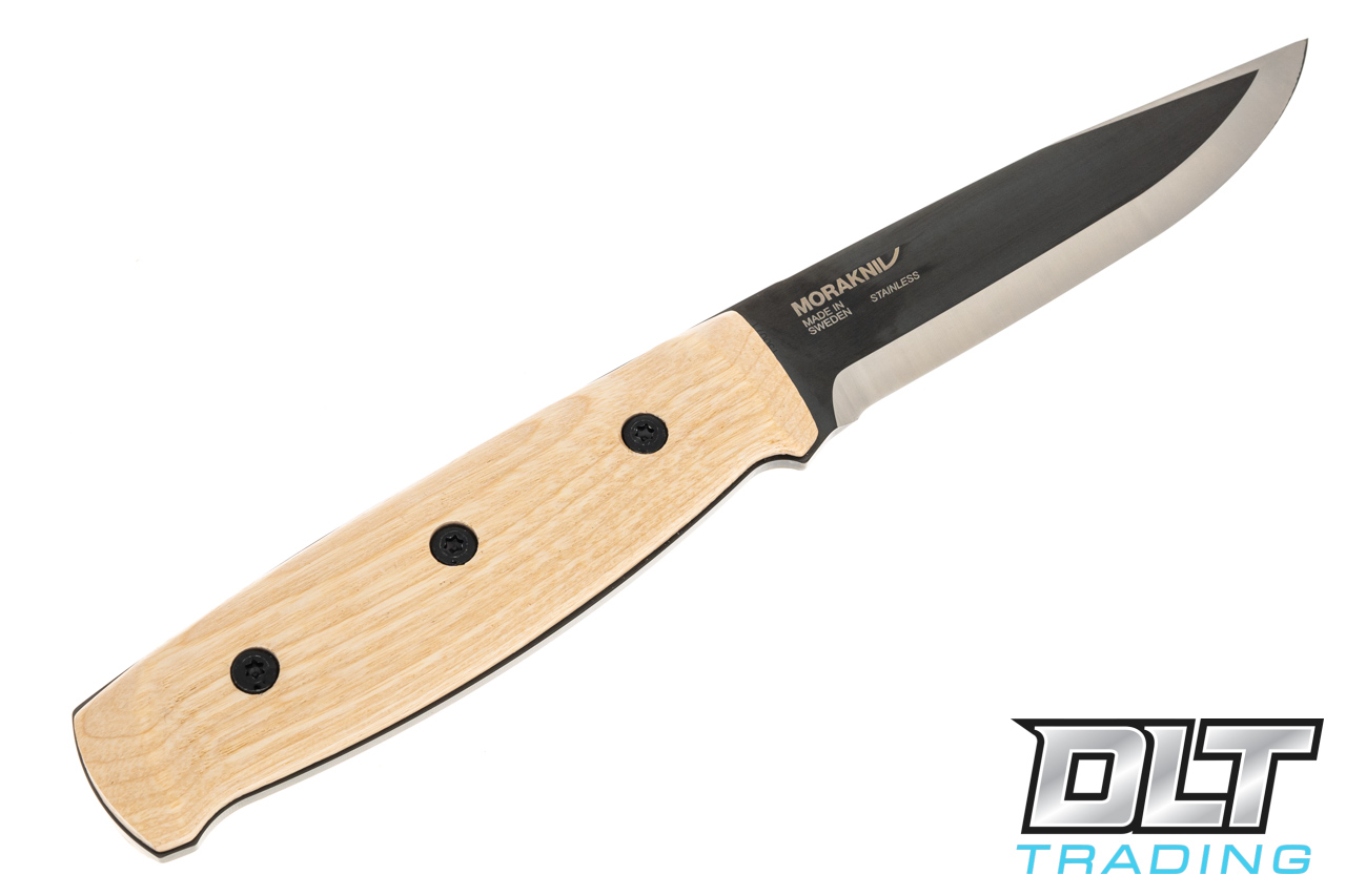 Morakniv Lok Black Blade - Ash Wood Handle - Leather Sheath - DLT