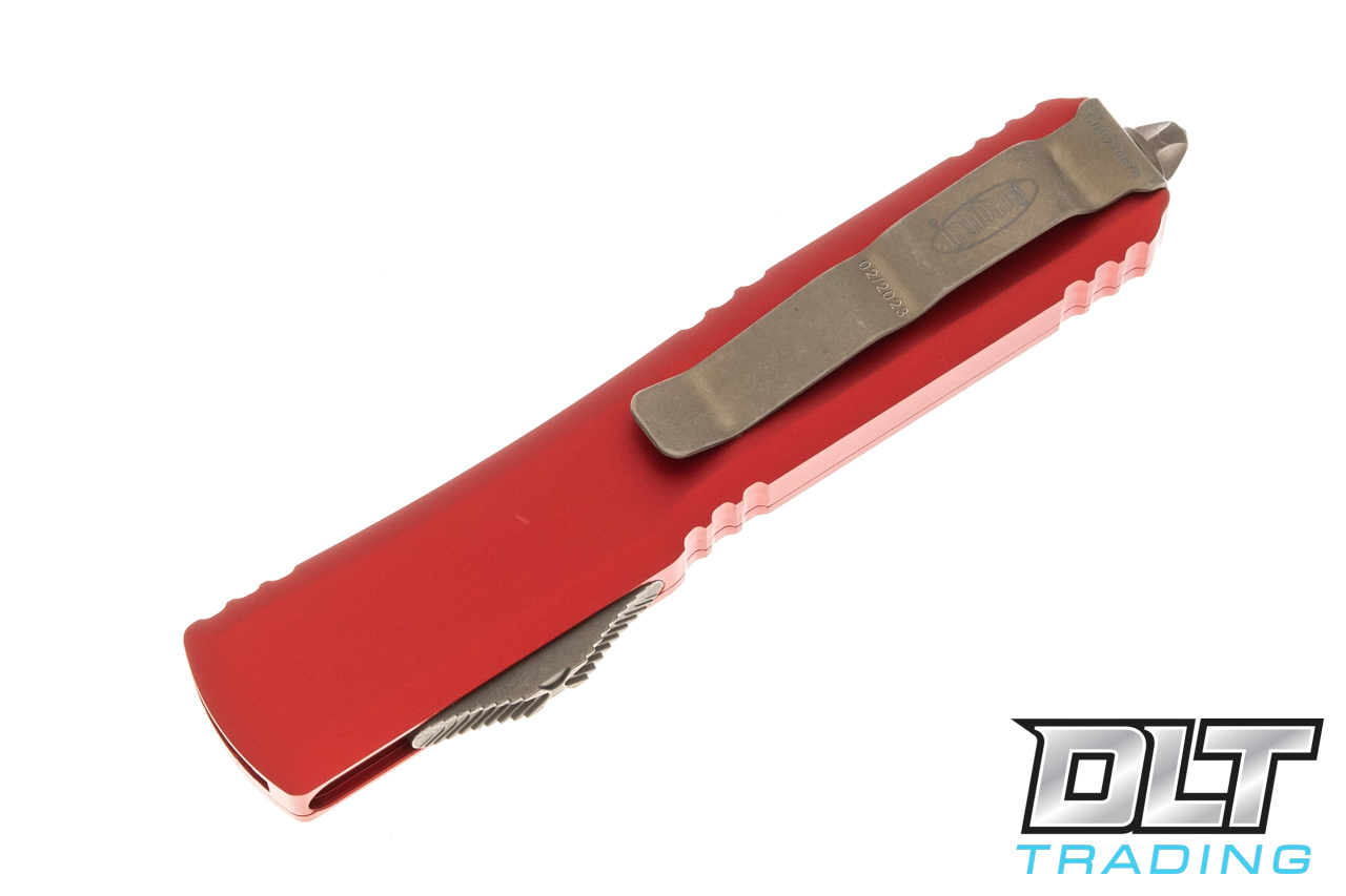 Microtech Ultratech D/E - Red Handle - Bronze Apocalyptic Blade