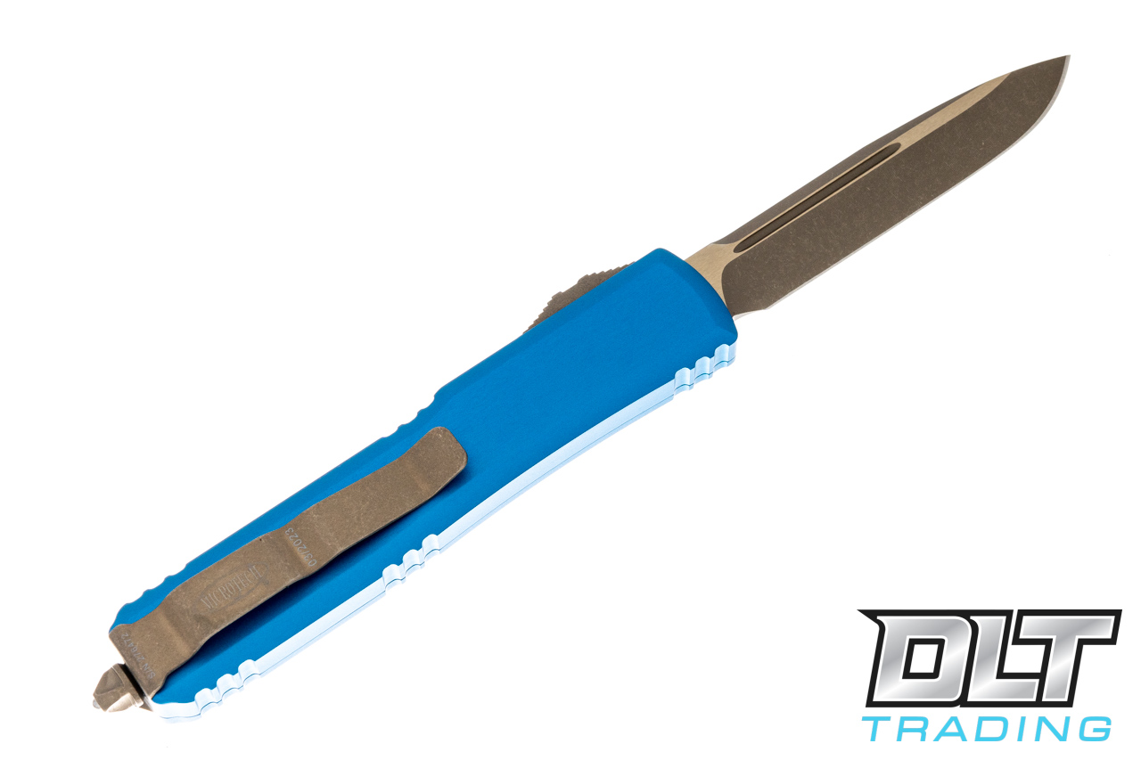 Microtech Ultratech S/E - Blue Handle - Bronze Apocalyptic Blade