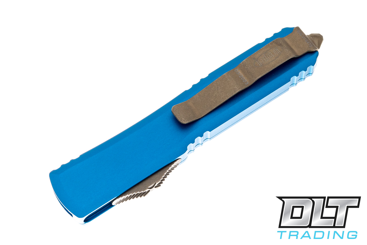 Microtech Ultratech S/E - Blue Handle - Bronze Apocalyptic Blade