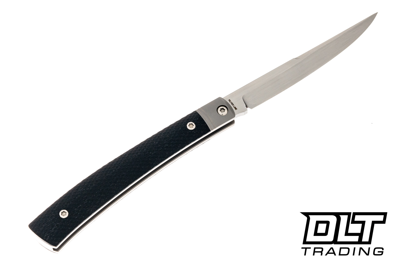 Esnyx Silver Line Barracuda Slipjoint M390 Hand Rubbed Satin Blade w/ Bead  Blast Titanium Bolsters and Diamond Textured Steel Blue G-10 Handle -  ESN-BSJ-49 - Tactical Elements Inc