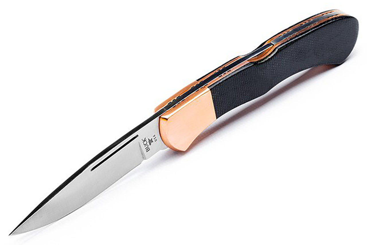 Buck Bucklock Pro 532BKSLE - Black Canvas Micarta - Copper - DLT