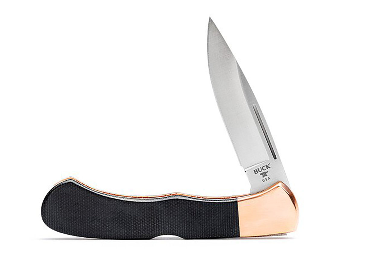 Buck Bucklock Pro 532BKSLE - Black Canvas Micarta - Copper - DLT
