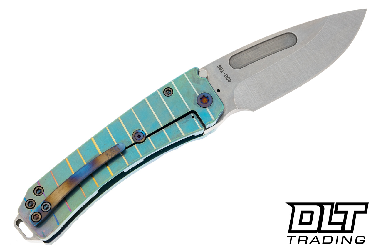 Medford Midi Marauder Drop Point - Textured Titanium - Flamed
