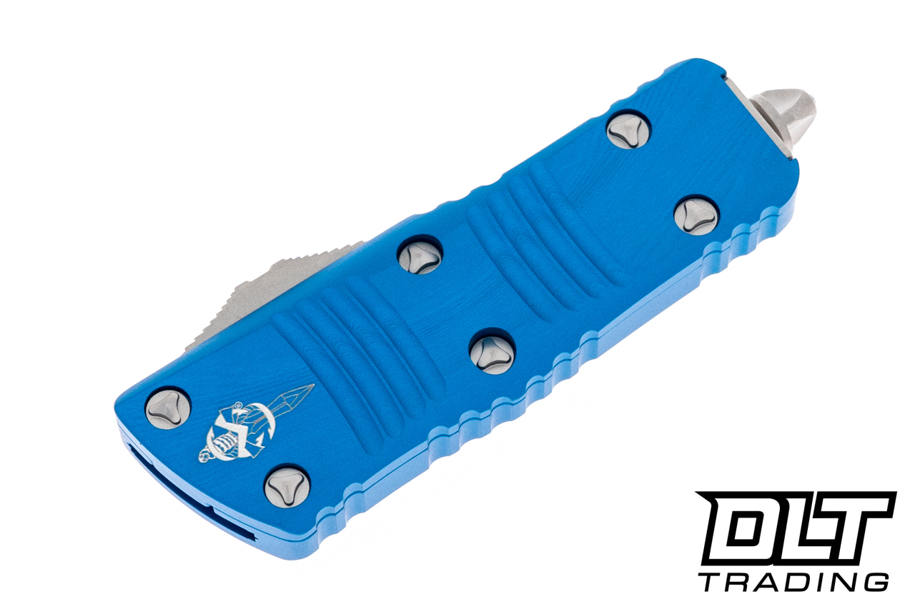 Microtech 819-10BLS Mini Troodon Hellhound - Blue Handle