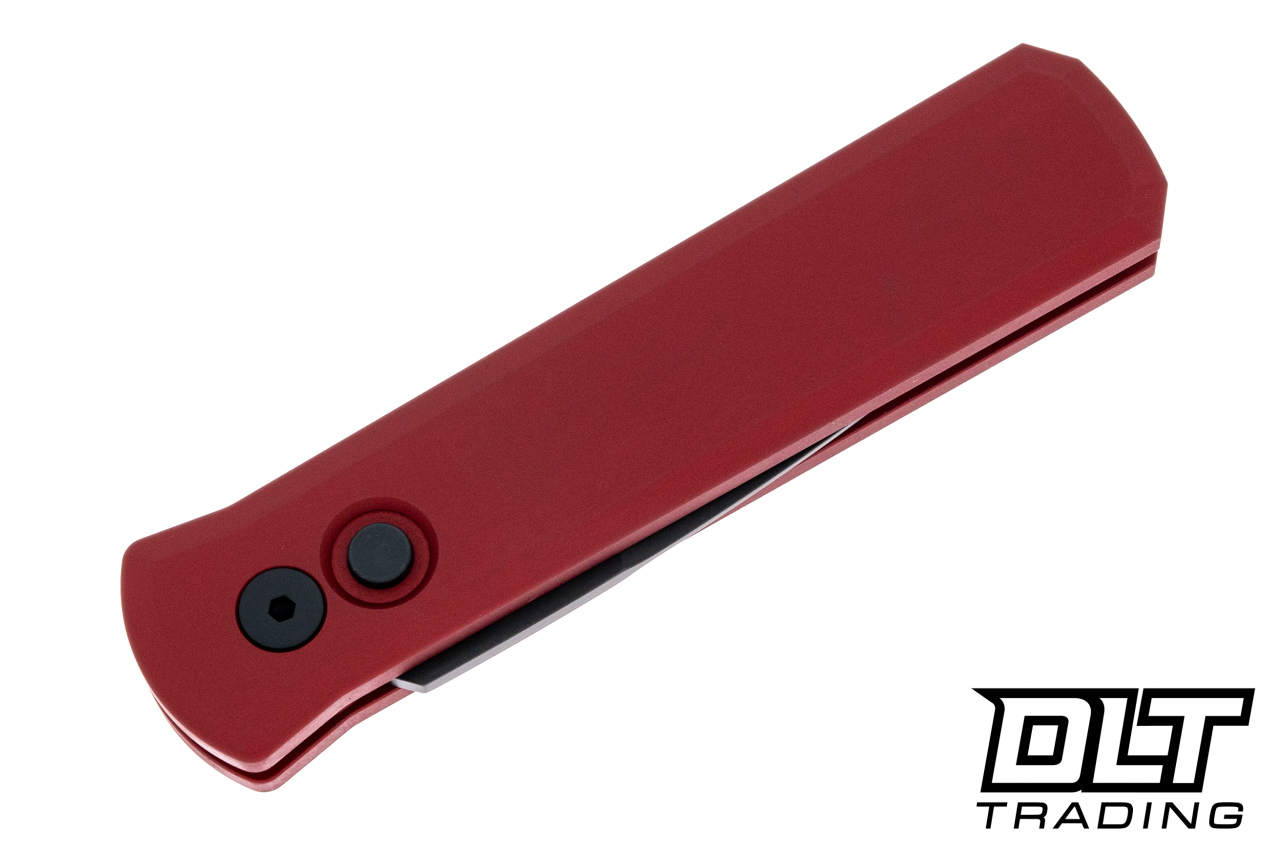ボッコム　ロングオー　BLOOD-G Pro-Tech Godson Red | DLC Black Blade | 154CM Button Lock