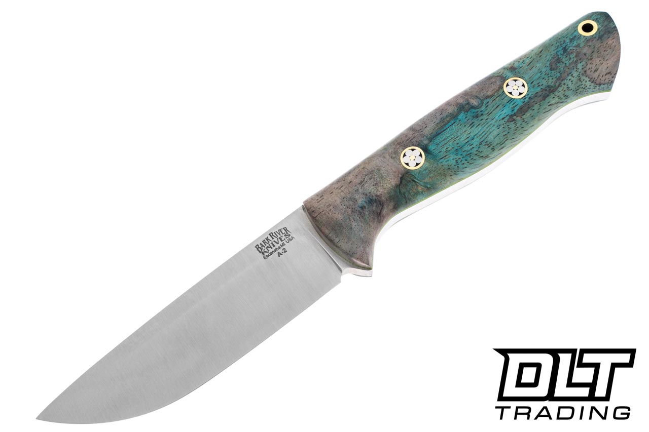 Bark River Bravo 1 A2 Grey & Turquoise Maple Burl - Toxic Green