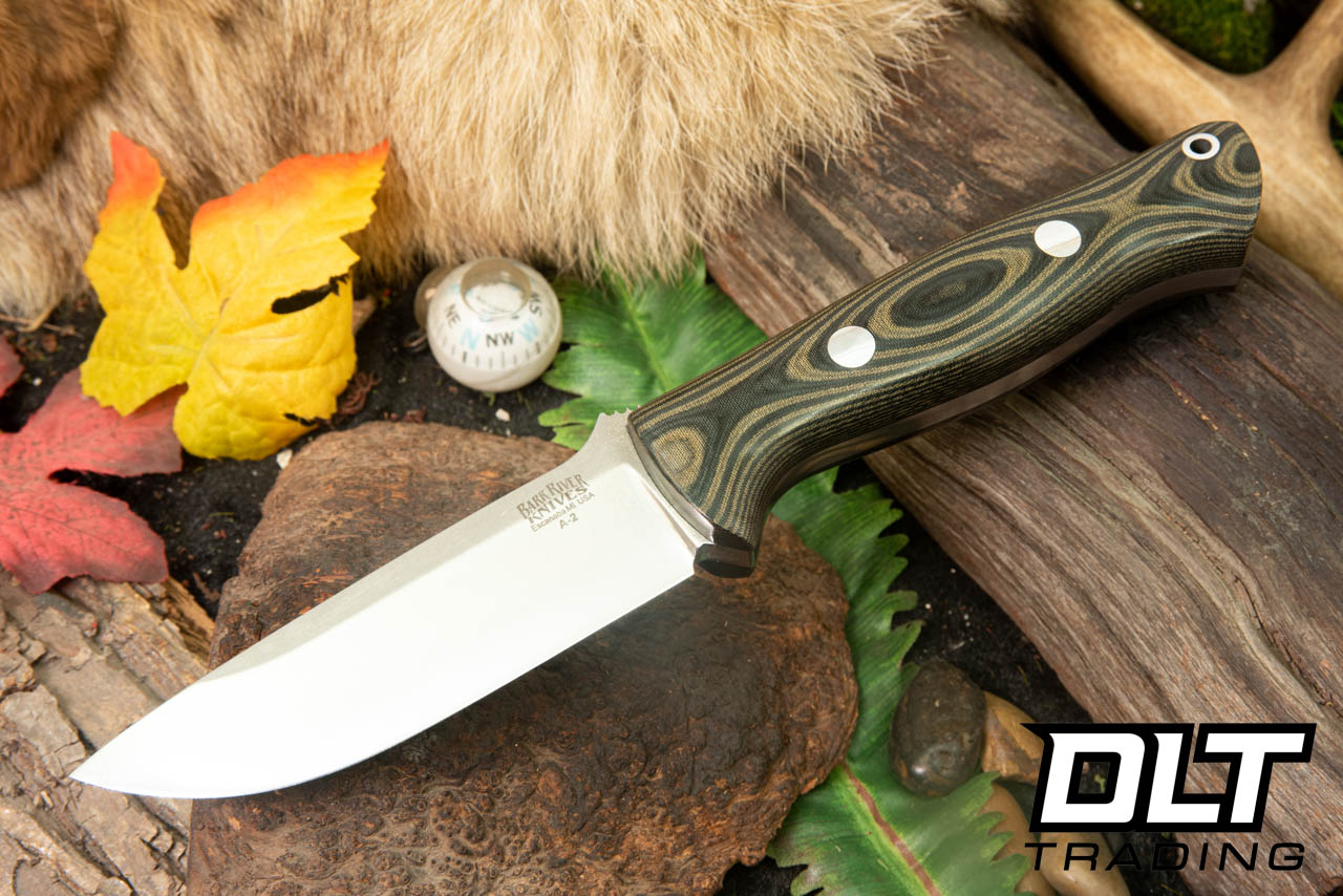 Bark River Bravo 1 A2 Black & Green Linen Micarta