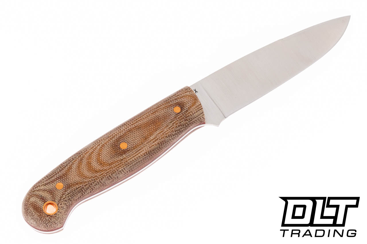 LT Wright Jet 3V - Flat Ground - Natural Micarta- Red Liners