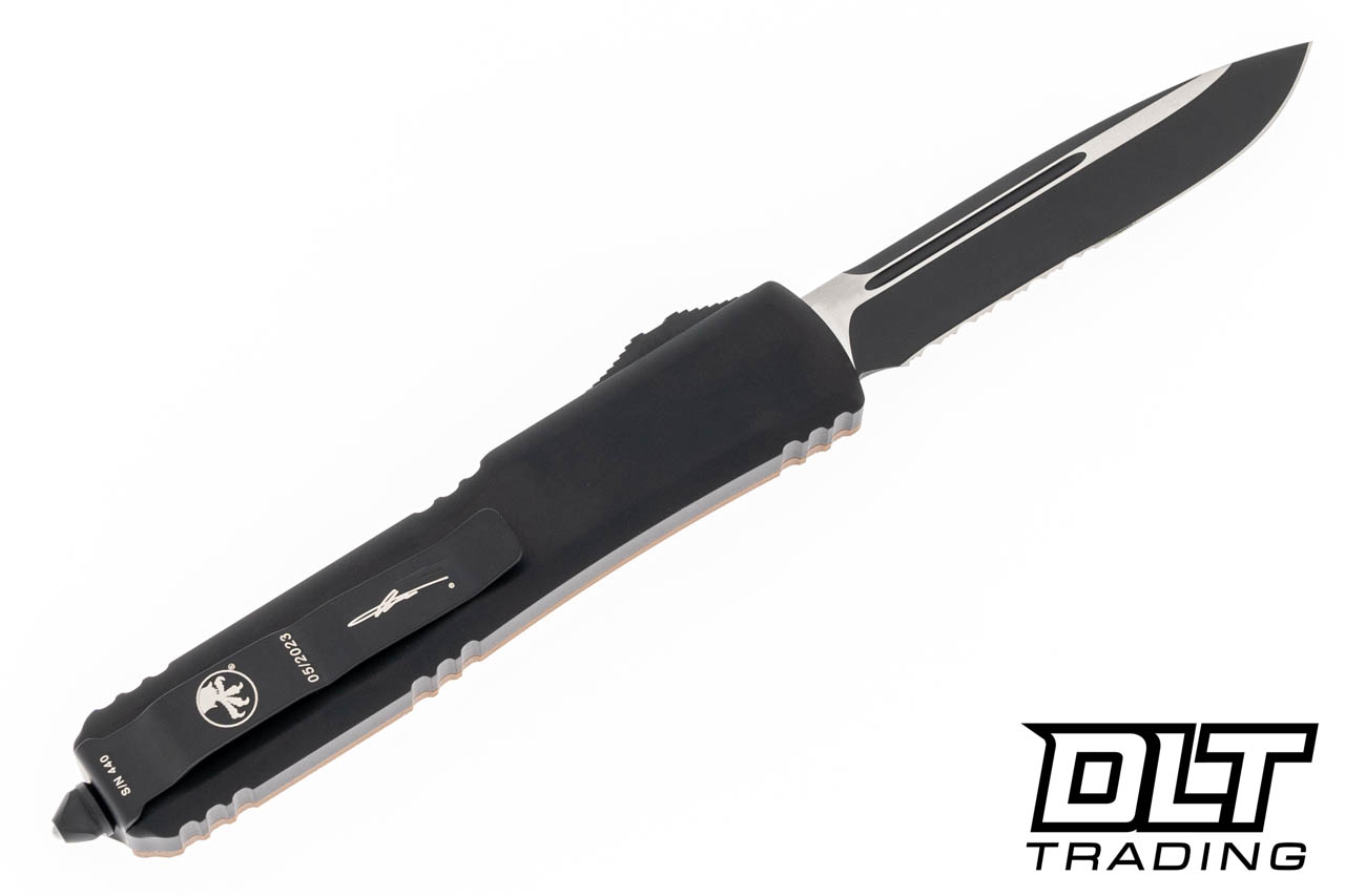 Microtech Ultratech S/E - Tan Frag G-10 - Black Blade - Signature