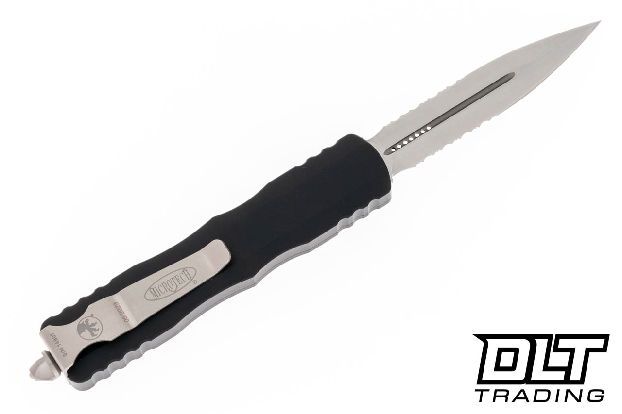 Microtech 225-11 Dirac D/E - Black Handle - Stonewashed Blade