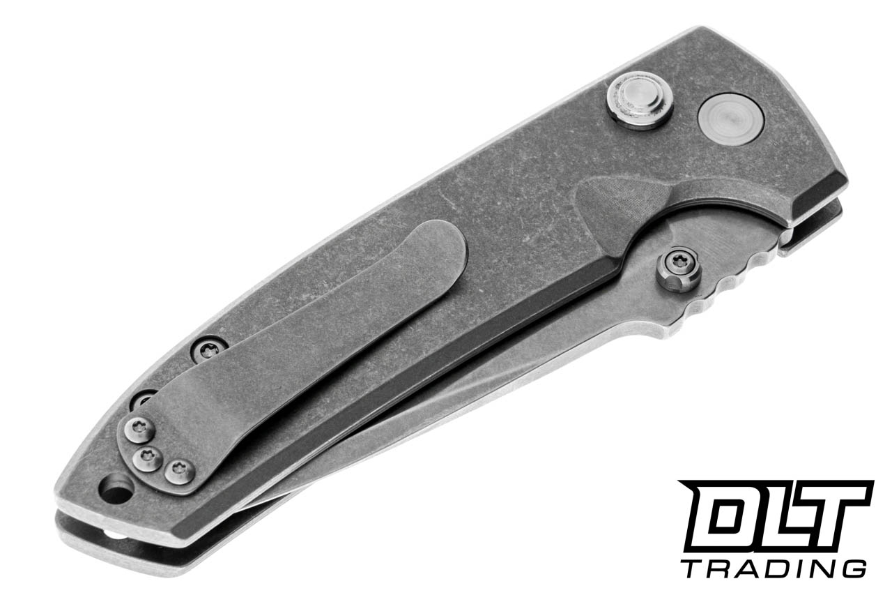 Les George VECP Button Lock - Stonewashed Titanium - MagnaCut