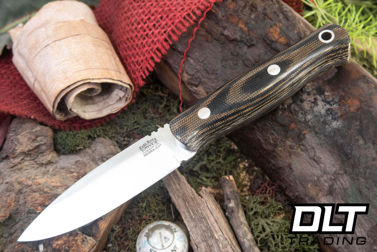 Bark River Bushcraft Scout MagnaCut Black & Green Canvas Micarta