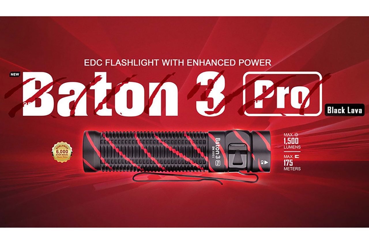 Olight Baton 3 Pro - Black Lava - Cool White - DLT Trading