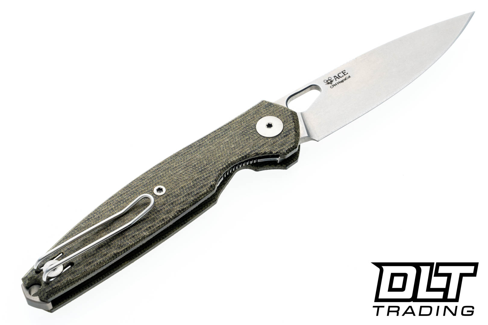 GiantMouse ACE REO - Green Canvas Micarta - DLT Trading